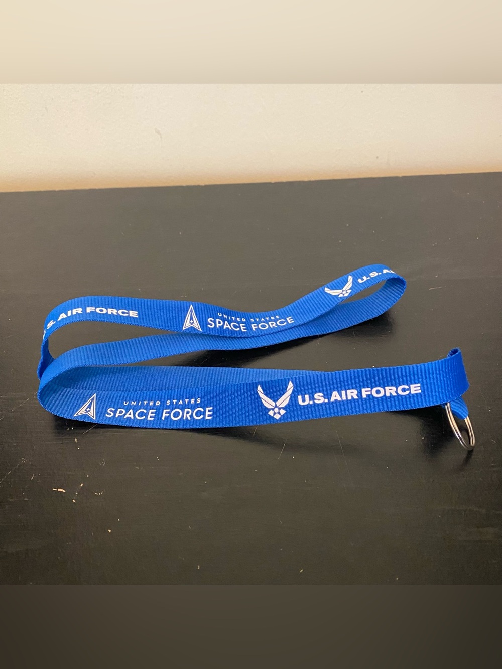 US Air Force United States Space Force Blue & White Logo 36” Lanyard Key Ring